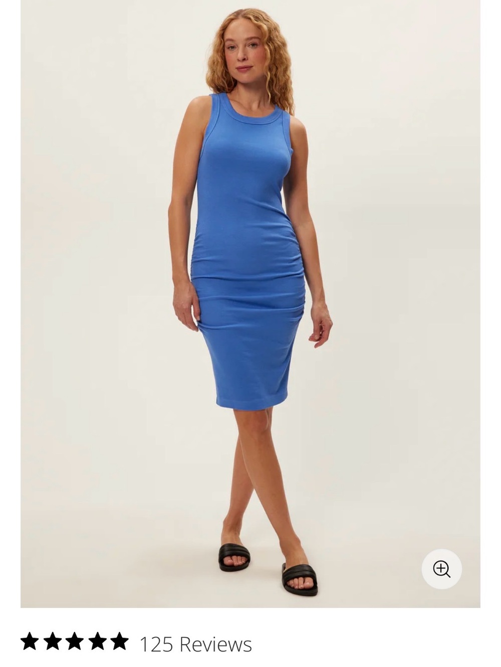 Michael Stars Pacific Blue Demi Ribbed Midi Tank Dress
